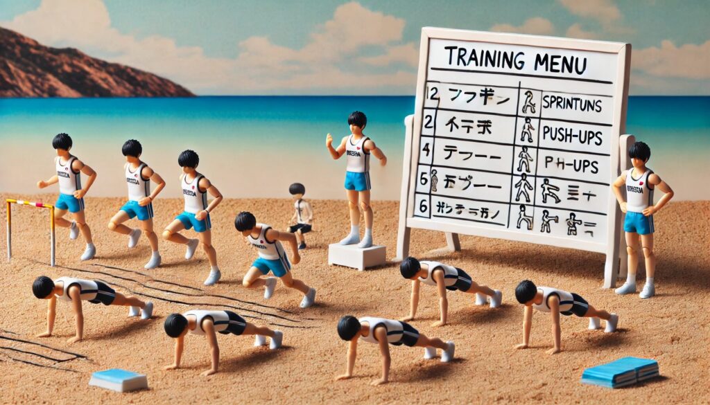 砂浜トレーニングのトレーニングメニュー例