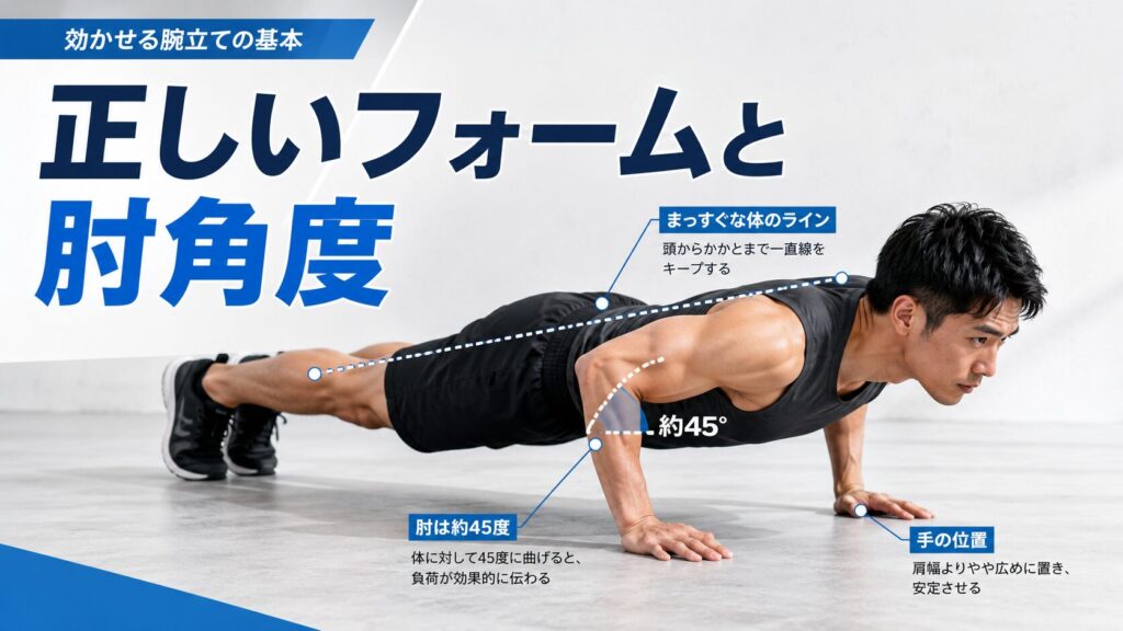 正しいフォームと肘の角度