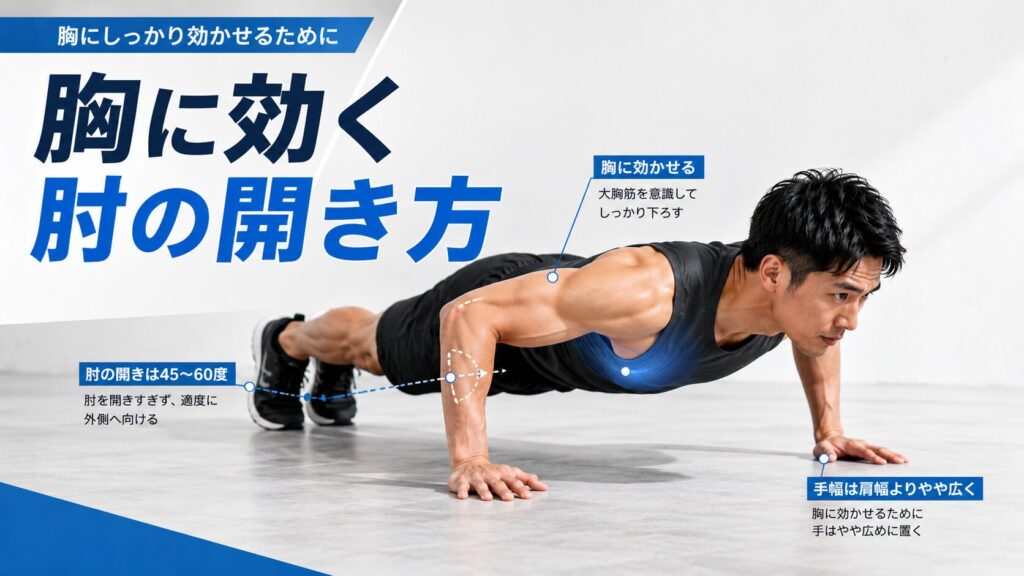 胸に効く肘の開き方