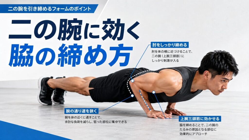 二の腕に効く脇の締め方