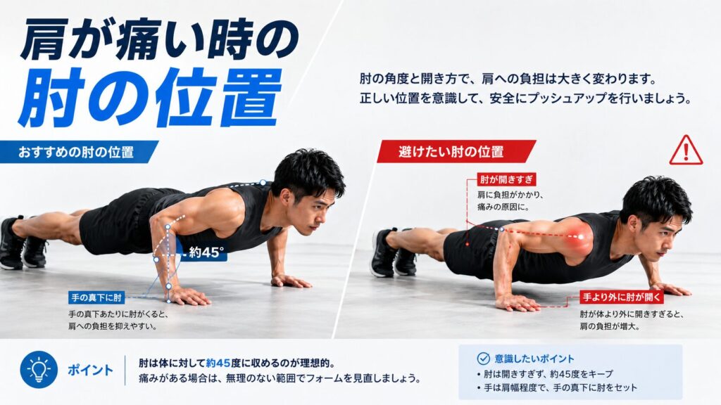 肩が痛い時の肘の位置