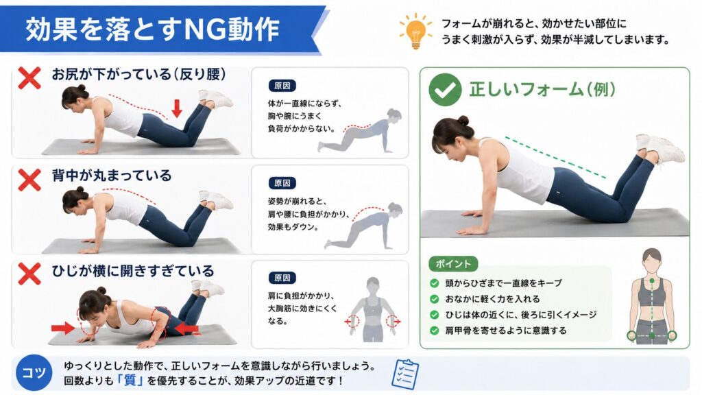 効果を落とすNG動作