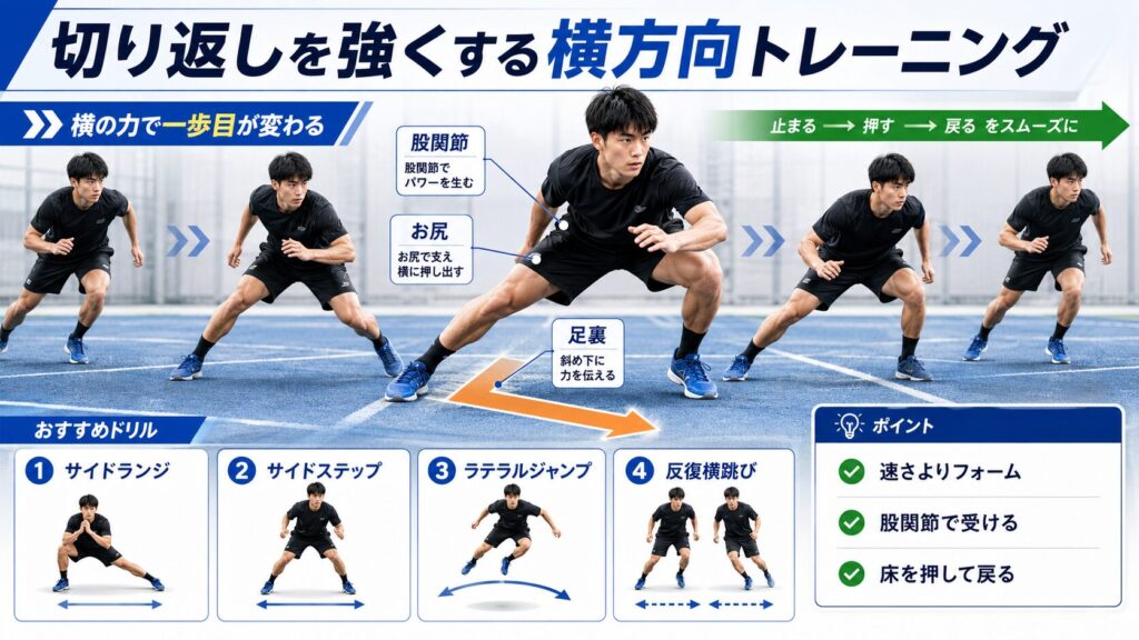 切り返しを強くする横方向トレーニング