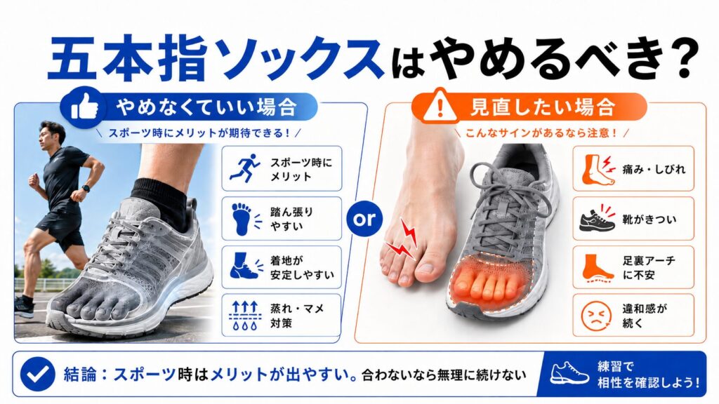 五本指ソックスはやめるべき？判断の目安