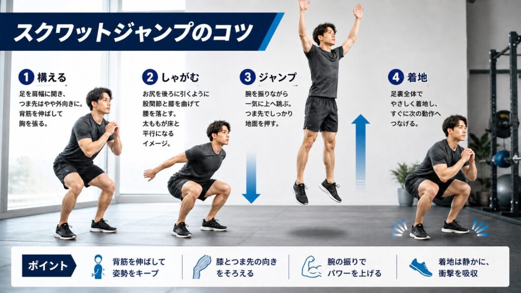 スクワットジャンプのコツ
