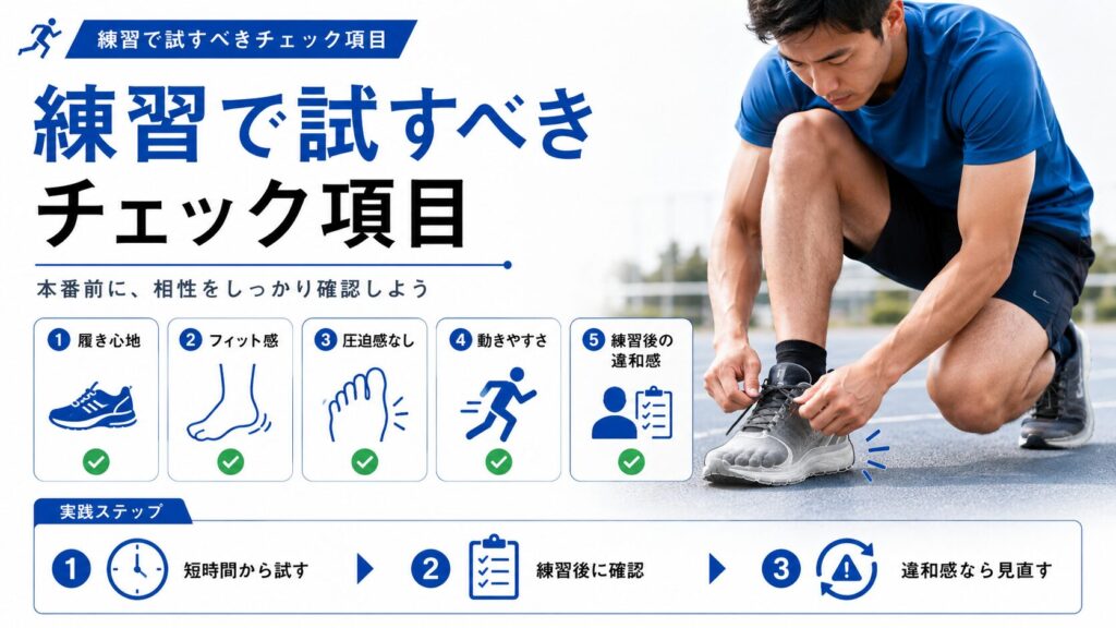 練習で試す時のチェックポイント