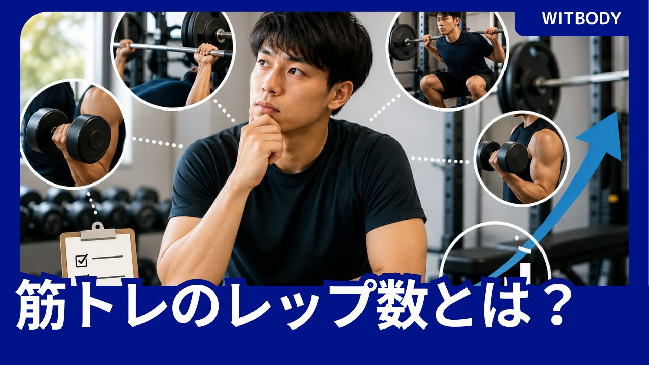 筋トレの目的に合わせてレップ数と重量を考える日本人男性